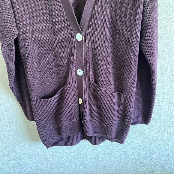 Paul James Women’s Midweight Cotton Ribbed V Neck Cardigan With Pockets - Picture 4 of 9